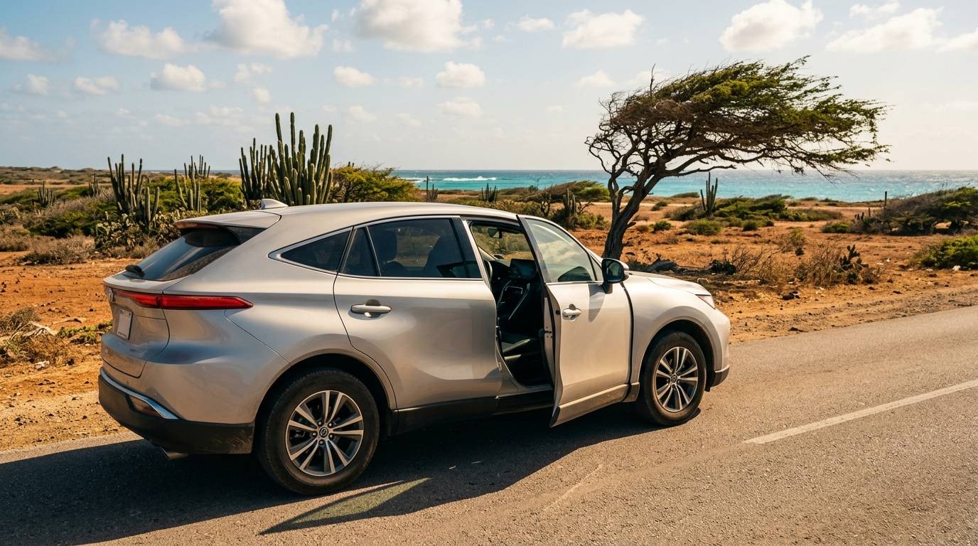 Driving through the Aruba landscape